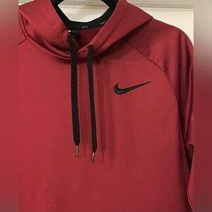 Nike Lg DriFit Burgundy Hoodie W/Adjustable Drawstrings Black Mesh Lining